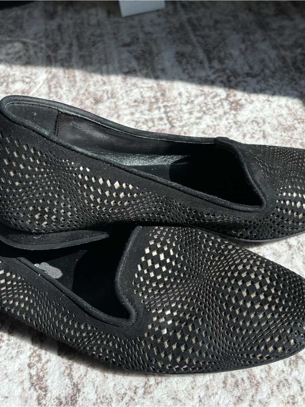 Women’s Black Slip-On Perforated Loafers